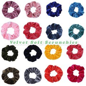 Set of 15 Velvet Scrunchies Soft